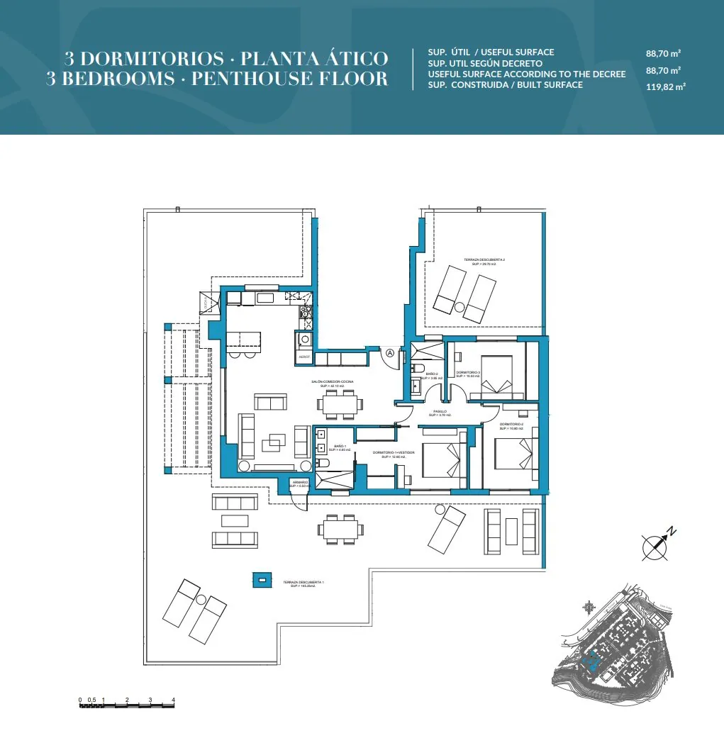 Nieuwbouw penthouse met rondlopend terras in Myramar Costa Fase 2, Mijas Costa – 7/13