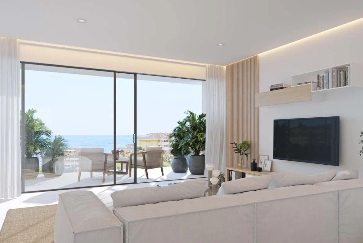 Nieuwbouw schakelwoning met drie slaapkamers en zeezicht in Fuengirola – 10/16
